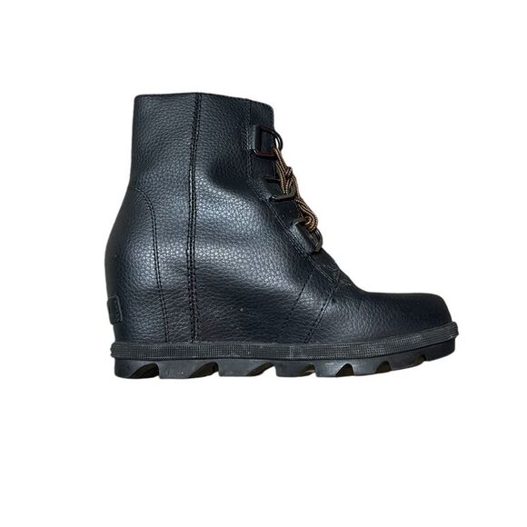 SOREL Joan of Arctic Wedge Chelsea Boots Black Girl's Size 3 - Picture 1 of 13